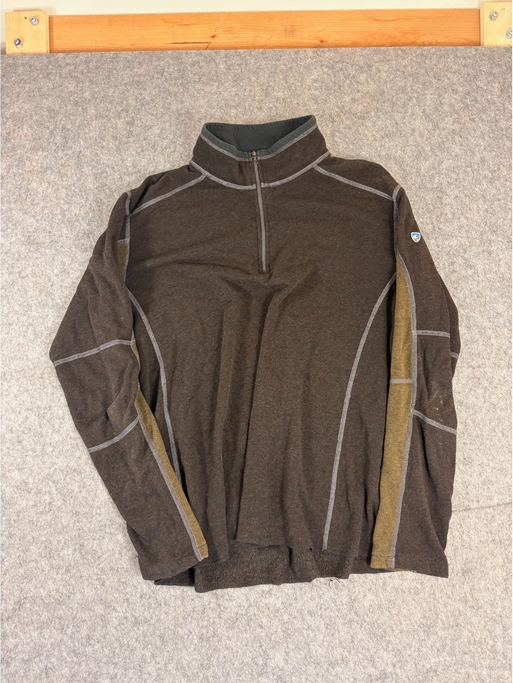 Kuhl Kashmira Quarter Zip Pullover Mens XL Brown Long Sleeve Fleece Hiking